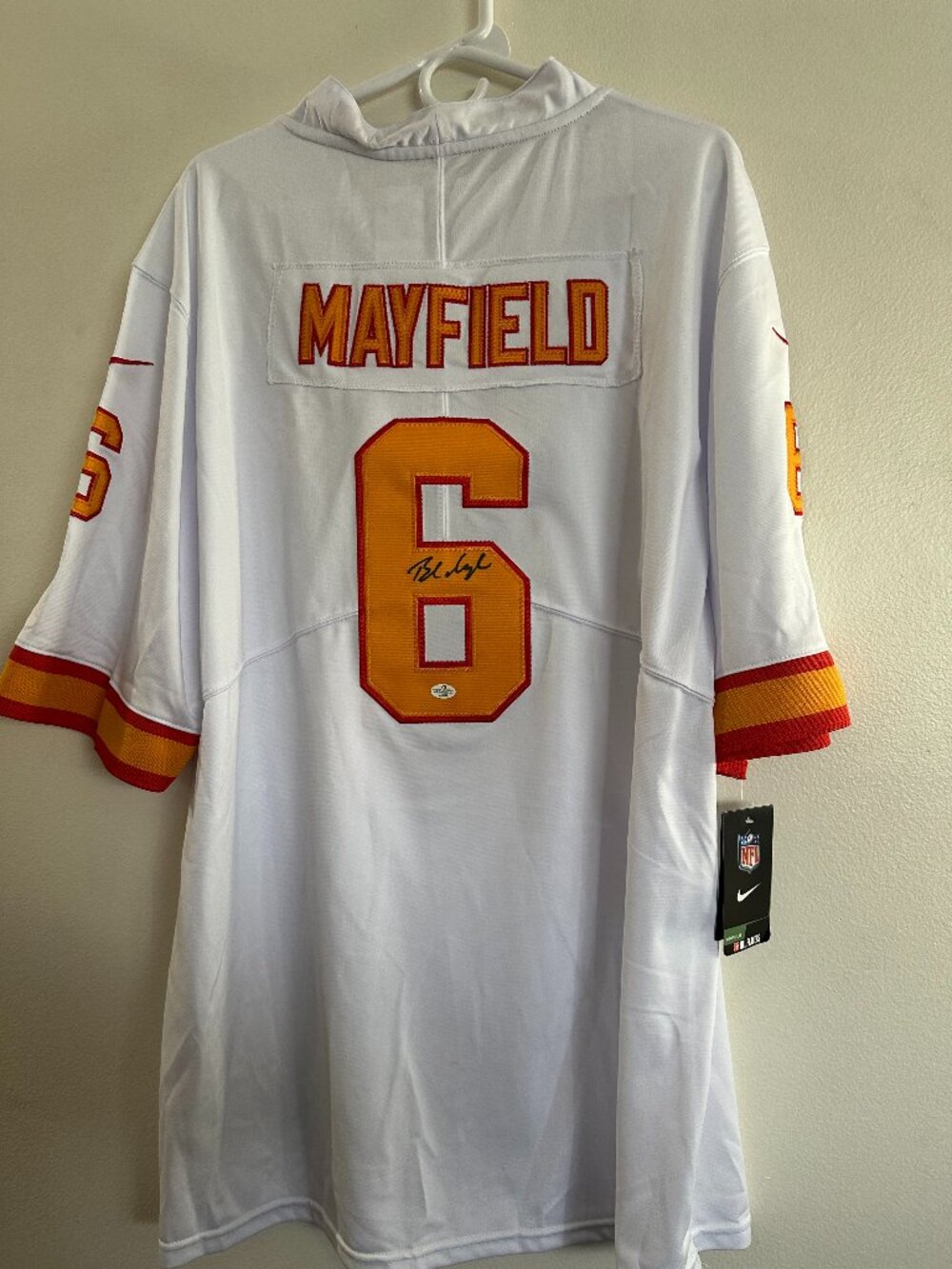 BAKER MAYFIELD SIGNED TAMPA BAY BUCCANEERS AUTOGRAPHED NIKE JERSEY w/COA XL 14-3